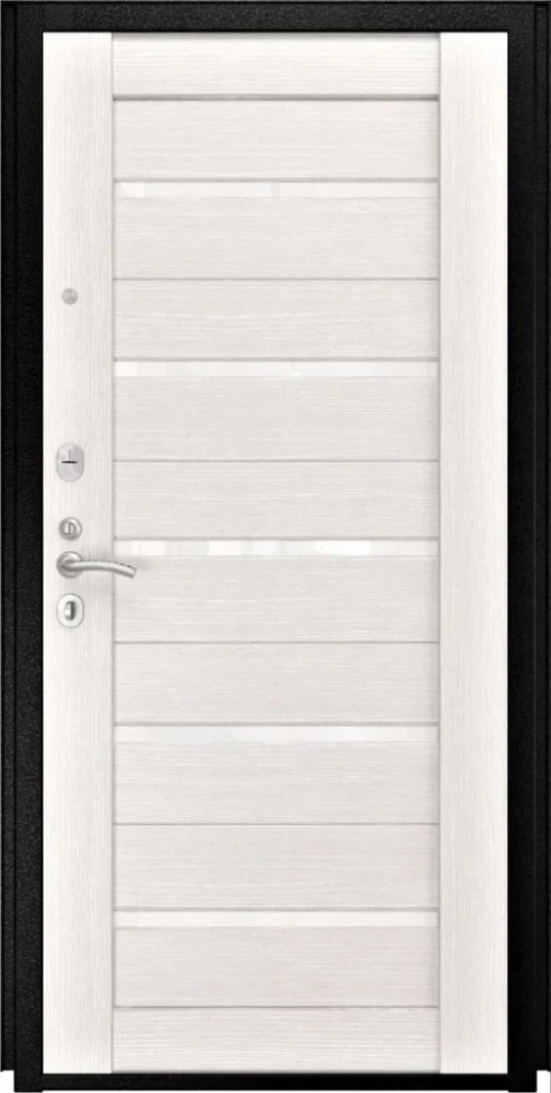 Входная дверь ДвериПРО Квадро СБ-1 (лак. белое, 16мм, беленый дуб) DPRO196022 внутренняя сторона