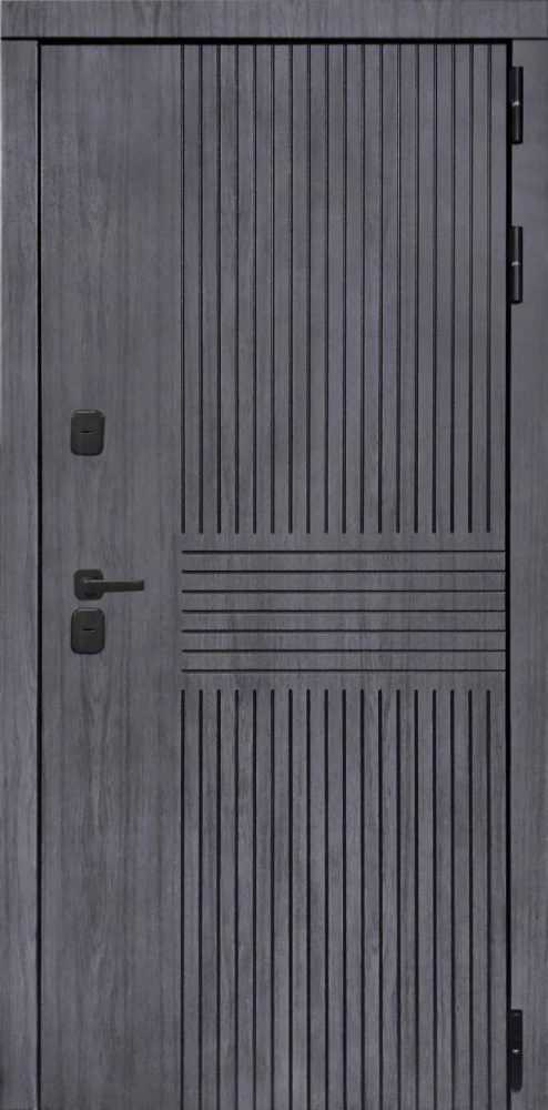 Входная дверь ДвериПРО Берген Алиса (16мм, ПВХ ясень белый, зеркало) DPRO197918 внешняя сторона